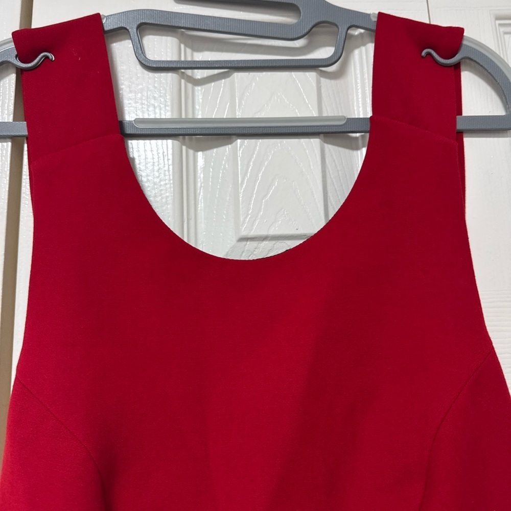 Zara Red Scoop-Neck Fit & Flare Mini Dress A33 - Picture 2 of 11